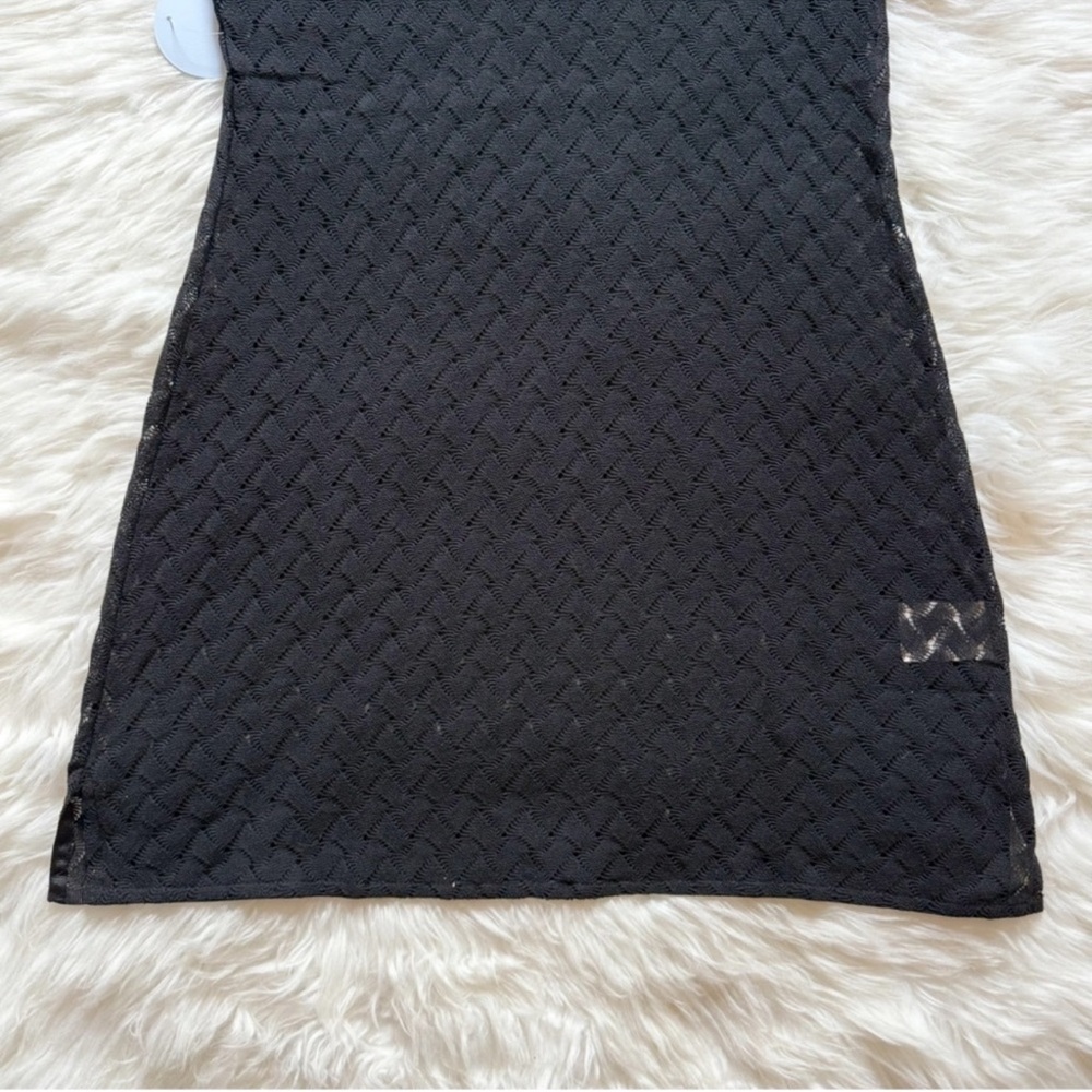 New! Hill House The Palma Raschel Knit Crochet Mini Dress Coverup in Black - Picture 6 of 7